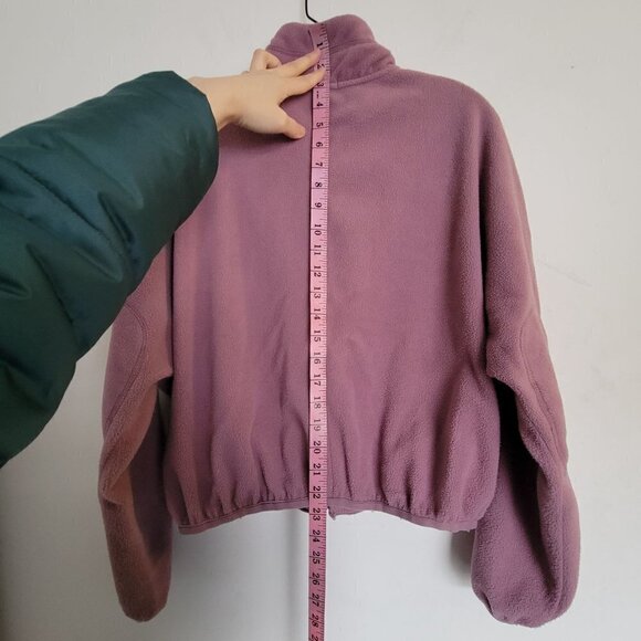 Forever 21 Purple Fleece Full Zipper Drawstring Long Sleeve Cozy Jacket Size XS - Picture 6 of 10